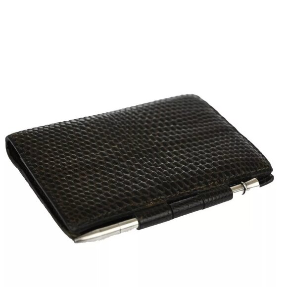 HERMES Mini Notebook Cover Exotic Leather pen 925 Silver Brown 04SH757 - Picture 5 of 14